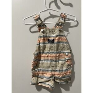 Baby Boys OshKosh‎ Overall Shorts Size 9 Months Striped Summer